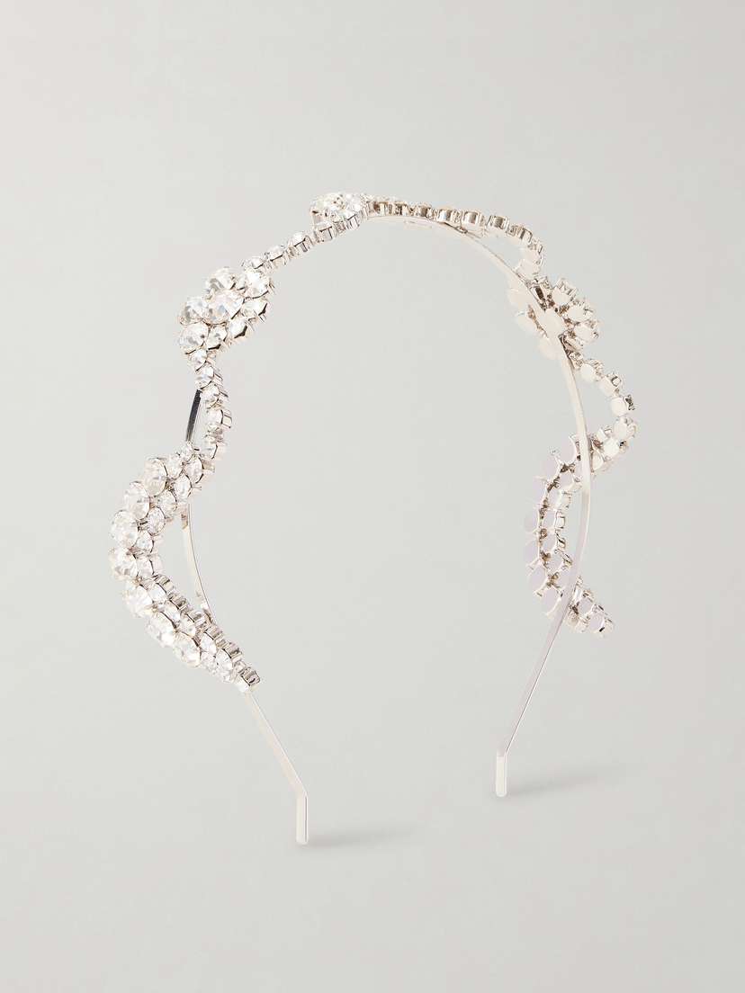 Simone Rocha Crystal-embellished Silver-tone Headband