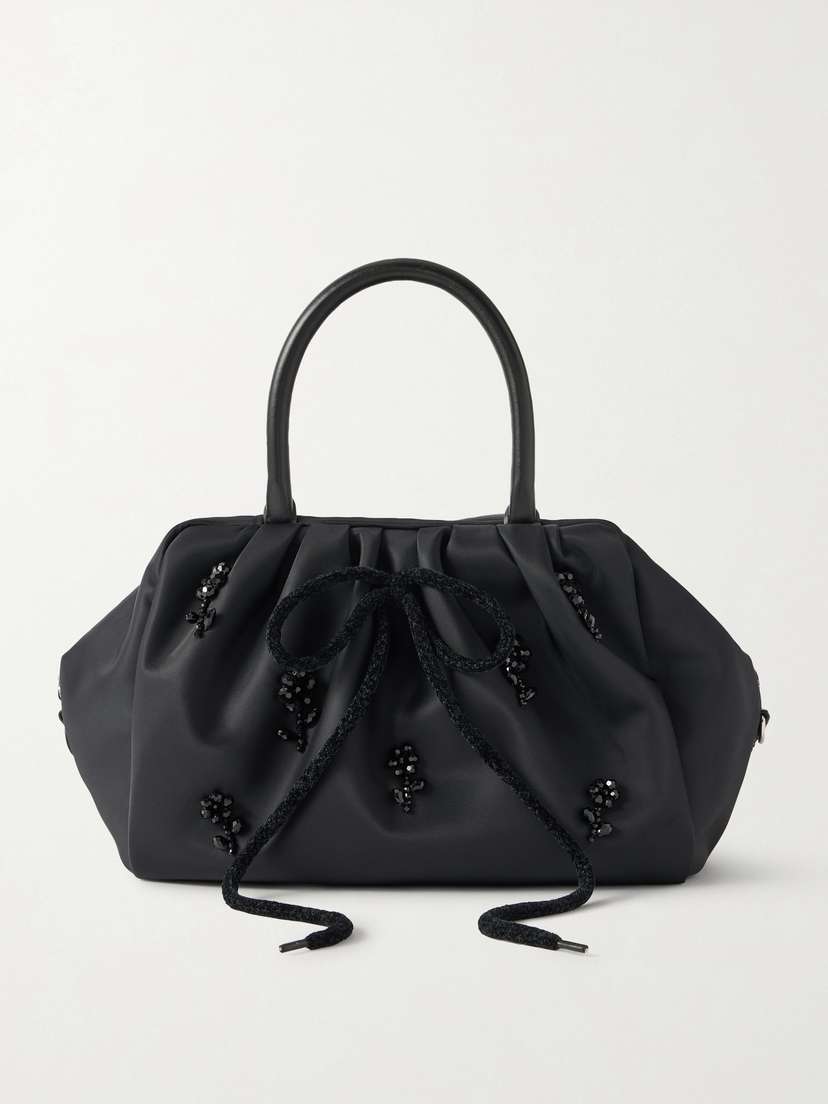 Simone Rocha Leather-trimmed Embellished Shell Tote