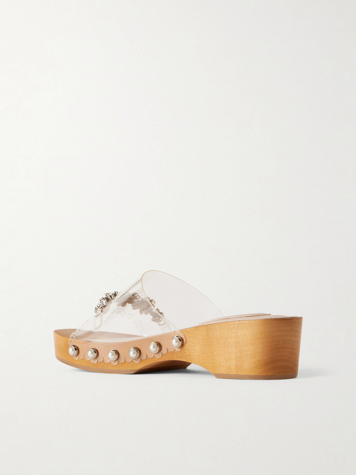 Crystal-Embellished Pu Clogs
