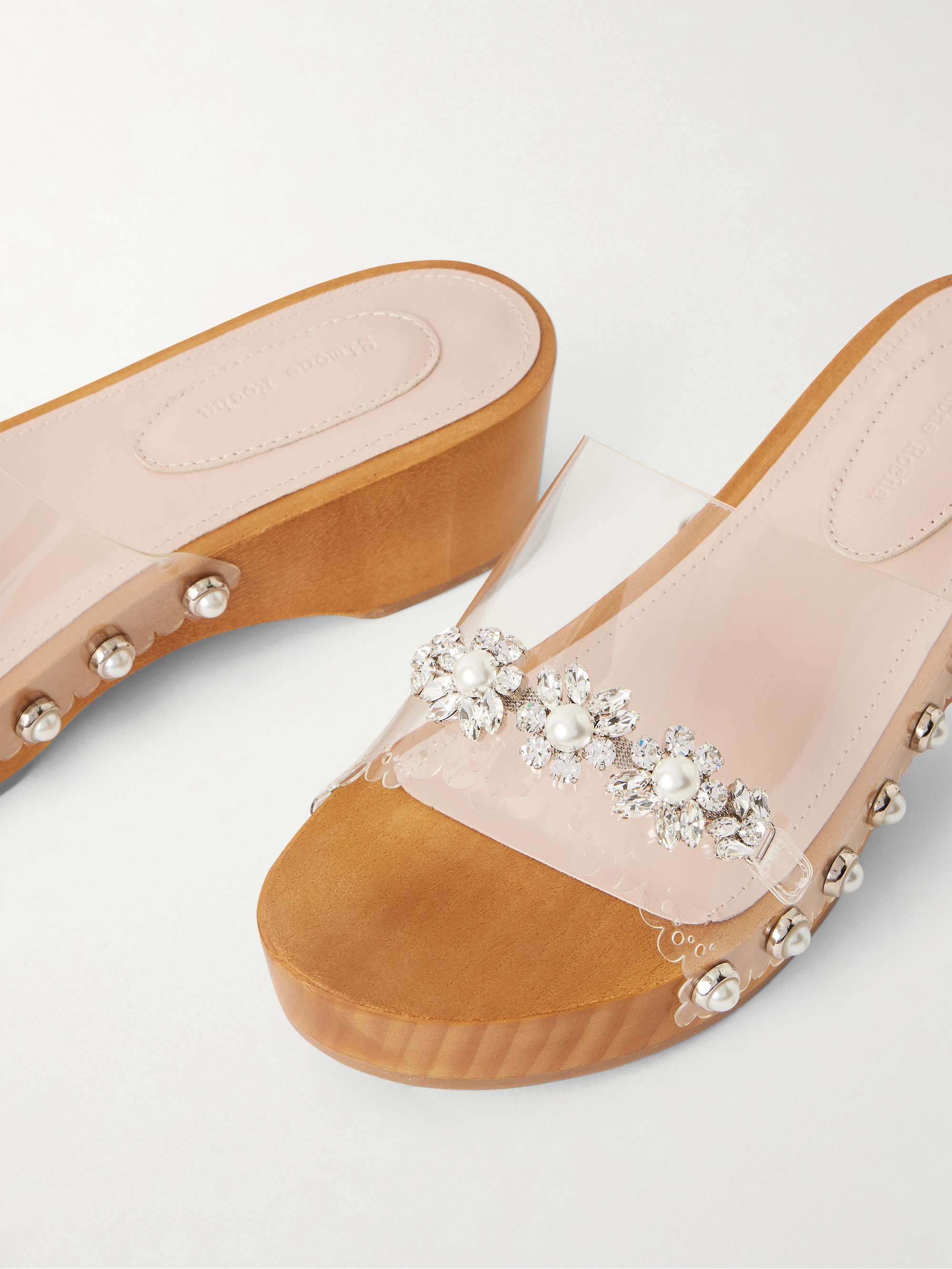 SIMONE ROCHA Crystal-embellished PU clogs | NET-A-PORTER
