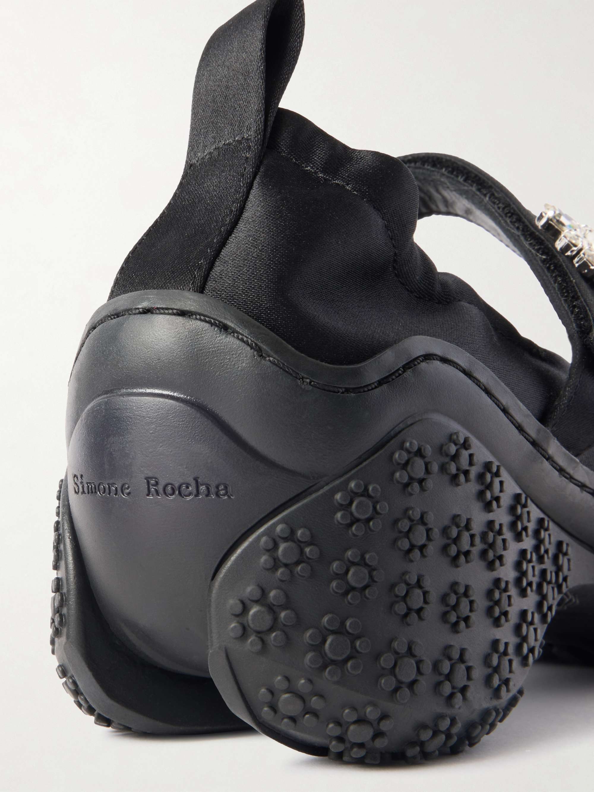 SIMONE ROCHA Embellished satin Mary Jane pumps | NET-A-PORTER