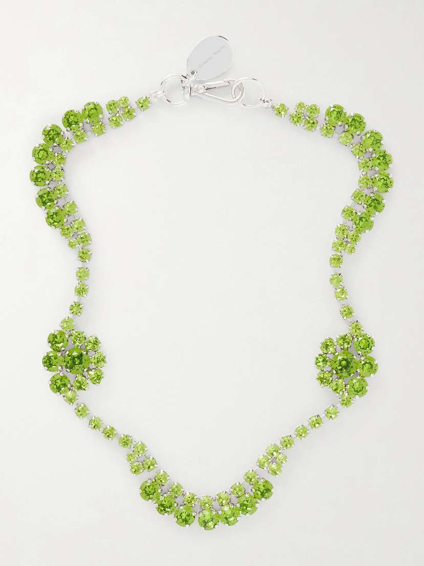 Simone Rocha Scalloped Sepal Silver-tone Crystal Necklace