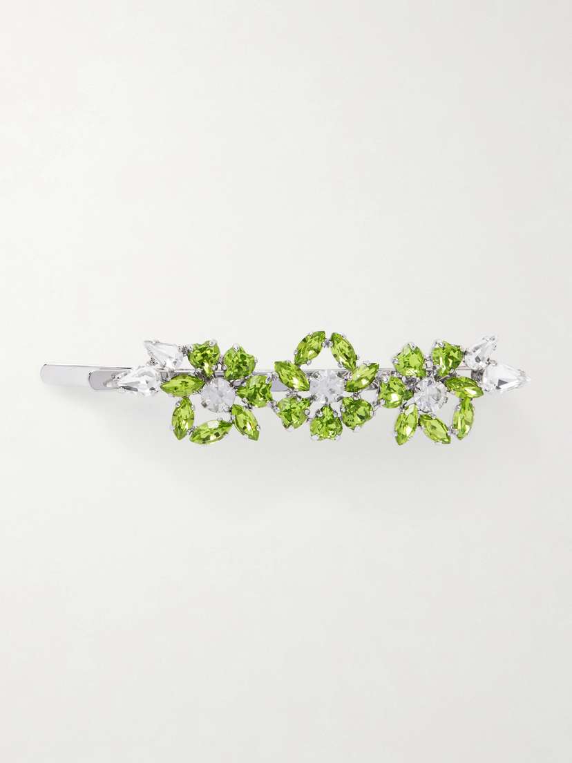 Simone Rocha Heartbloom Silver-tone Crystal Hair Slide