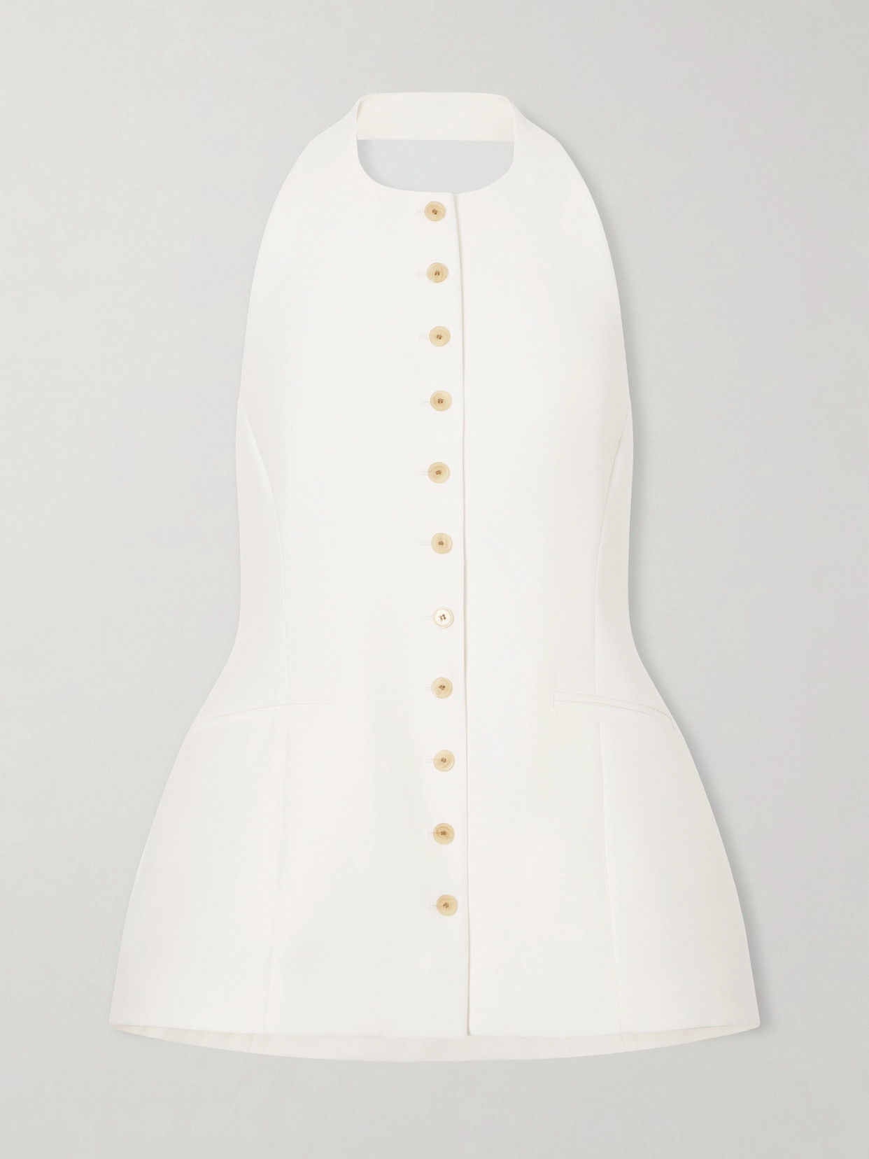 Heirlome Lupita Halterneck Sleeveless Wool And Silk-blend Top In White