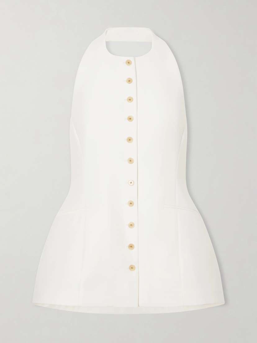 Heirlome Lupita Halterneck Sleeveless Wool And Silk-blend Top