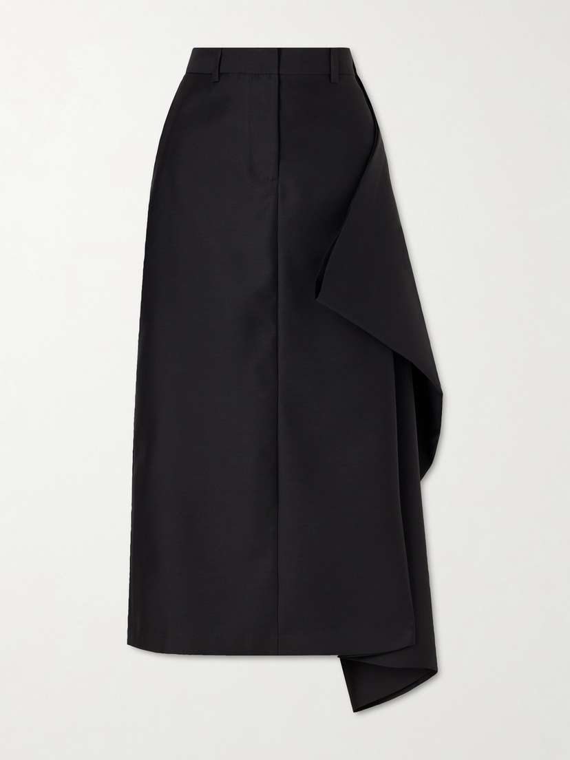 Heirlome Augusta Wool And Silk-blend Faille Midi Skirt