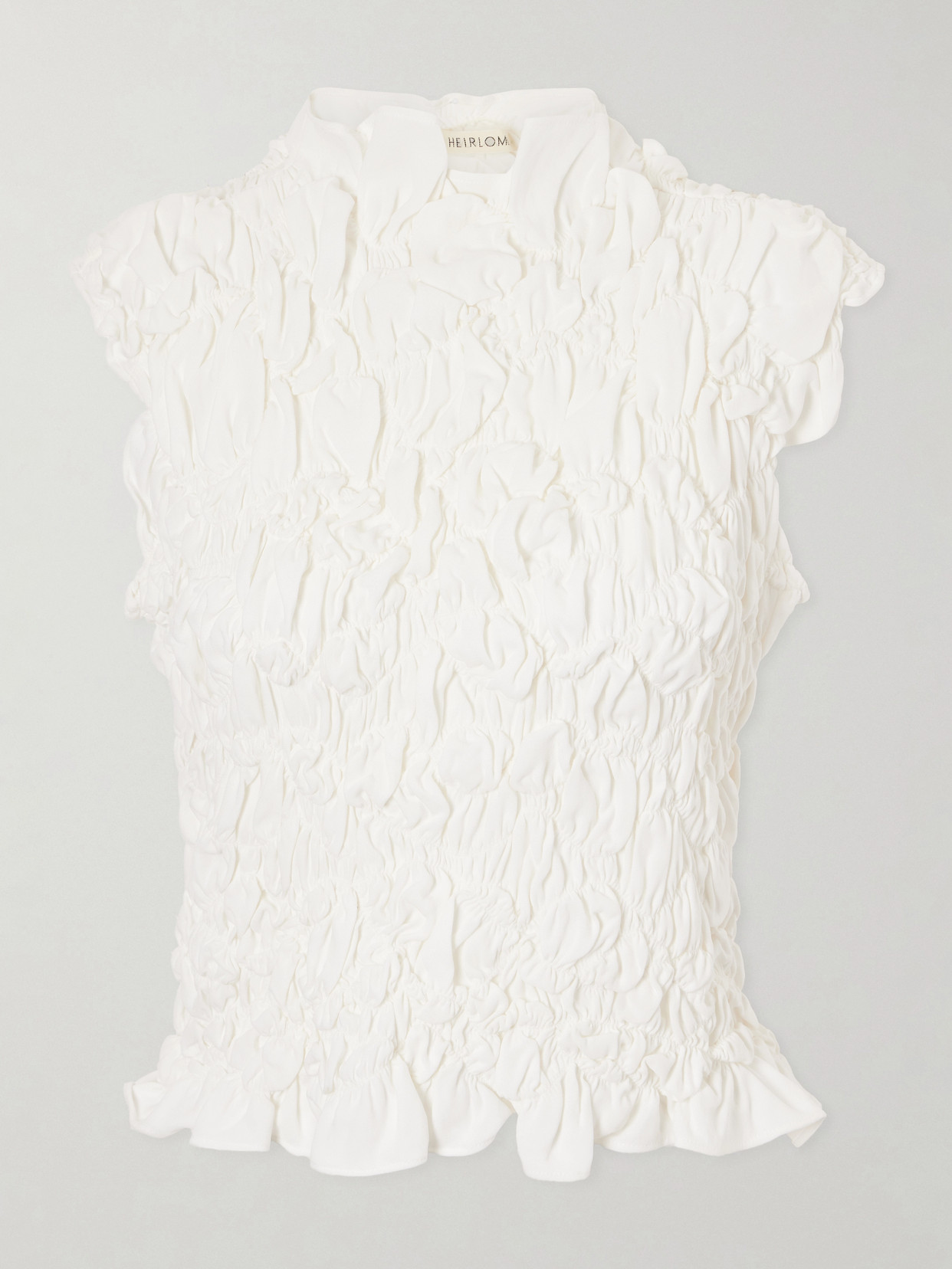 Heirlome Sloane Silk-crepe Top In White