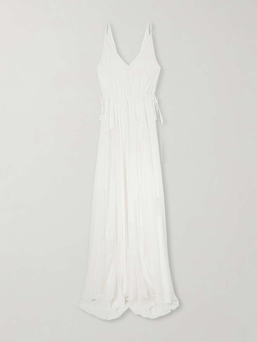 Heirlome Josephine Lace-trimmed Silk-georgette Maxi Dress