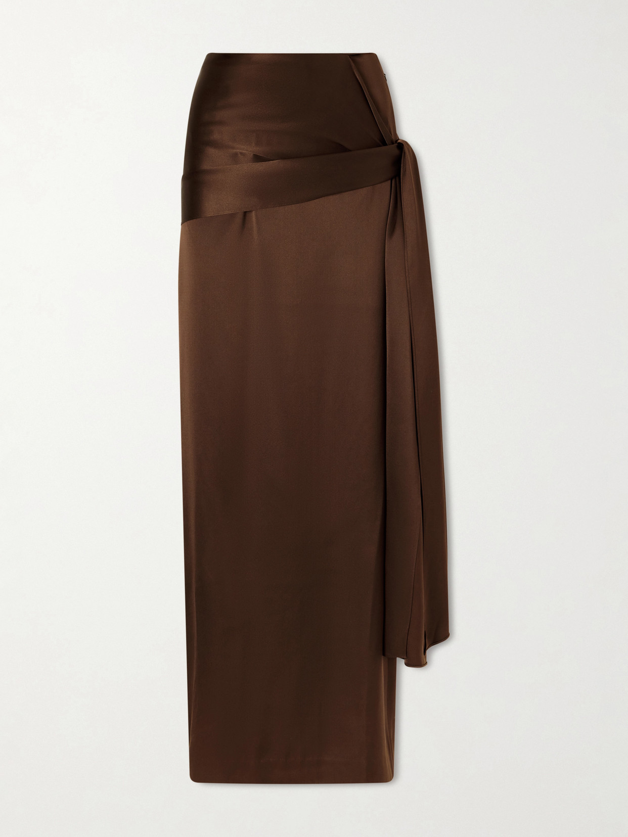 Heirlome Mila Silk Maxi Skirt In Brown