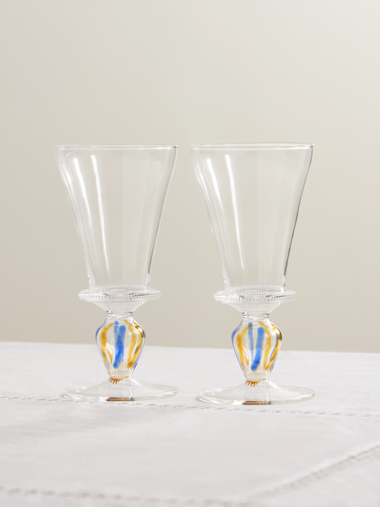 Gohar World Alexandria Set Of Two Wine Glasses In Multi
