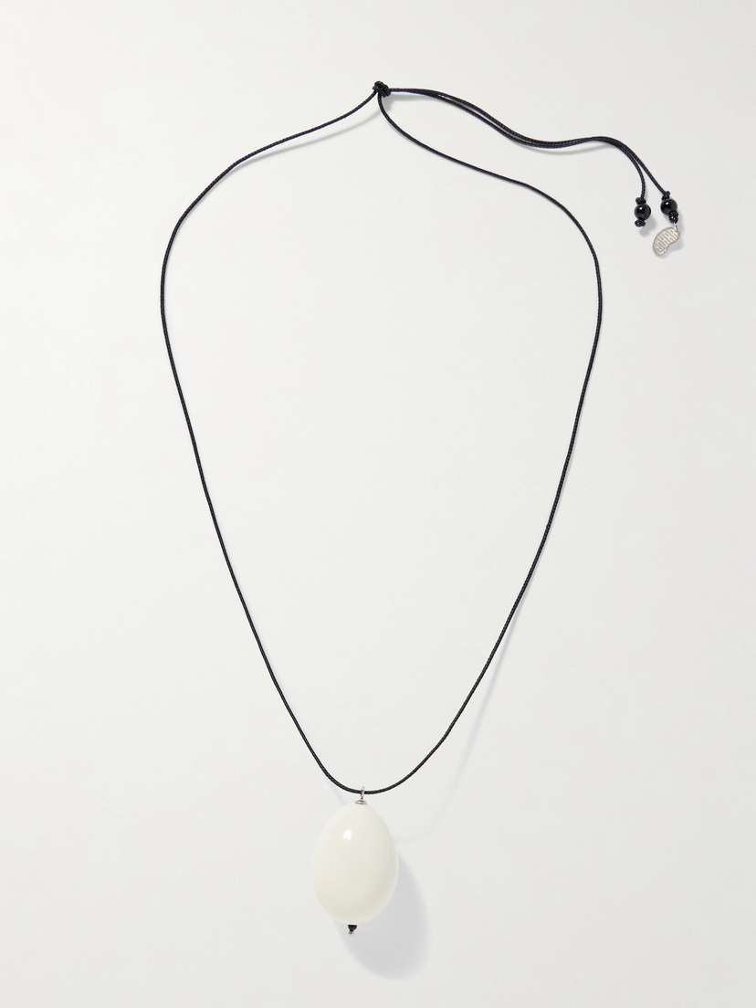 Gohar World Host Porcelain, Silver And Cord Necklace