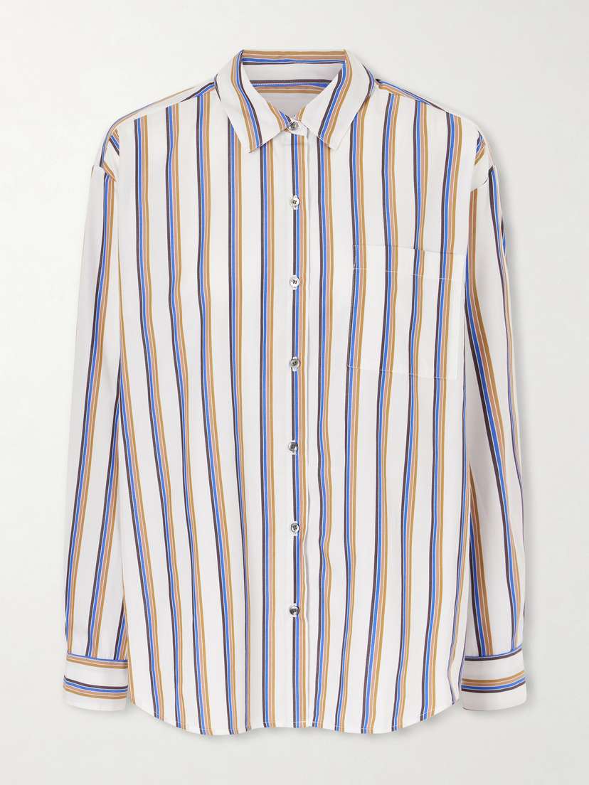 LESET Yoshi Striped Cotton-blend Poplin Shirt