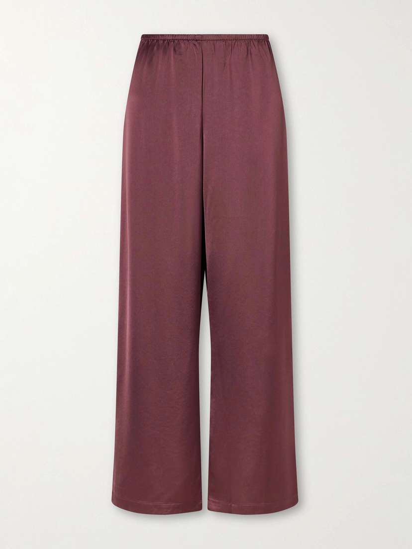 LESET Barb Satin Wide-leg Pants