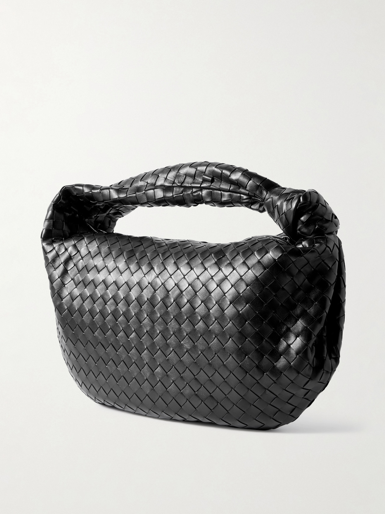 Bottega Veneta Jodie Medium Knotted Intrecciato Leather Tote In Black