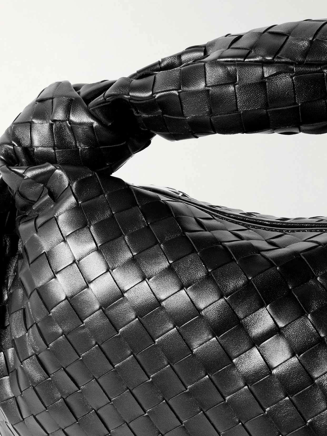 Bottega Veneta Jodie Medium Knotted Intrecciato Leather Tote In Black