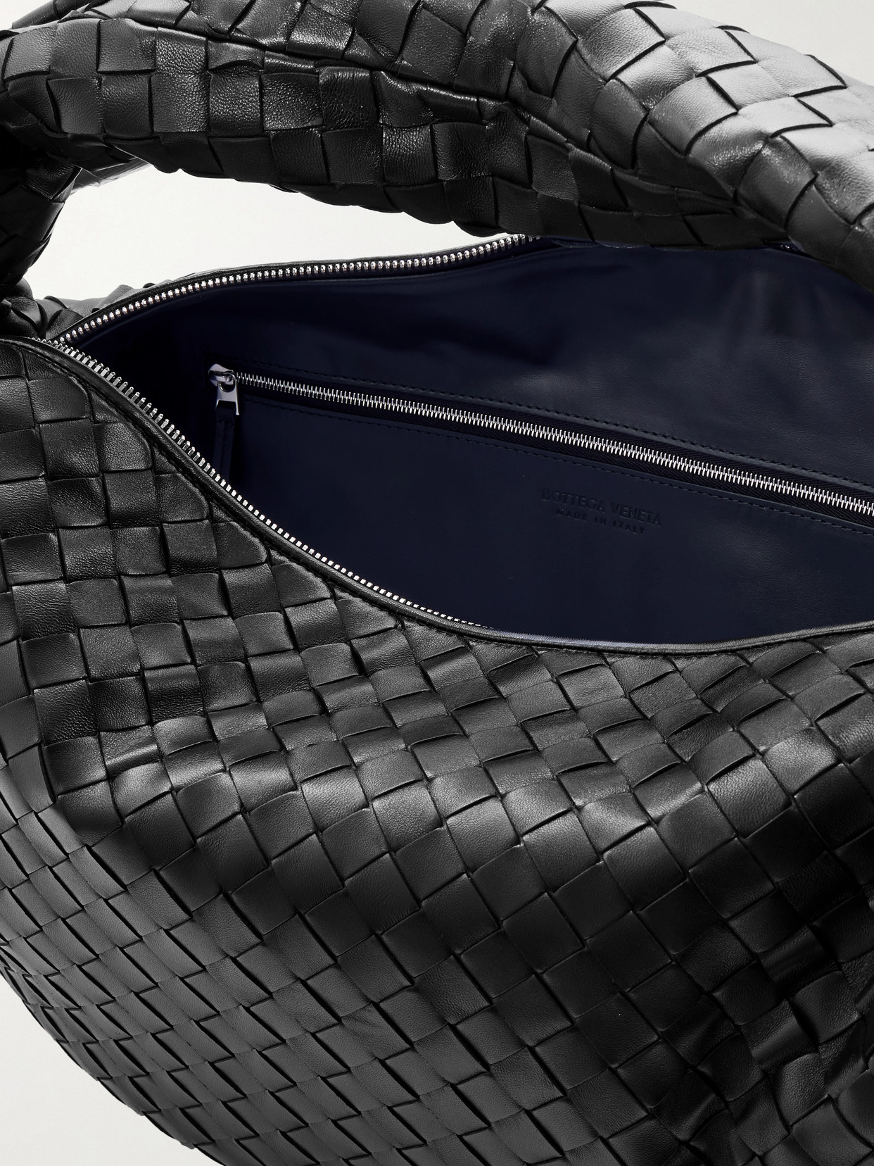 Bottega Veneta Jodie Medium Knotted Intrecciato Leather Tote In Black