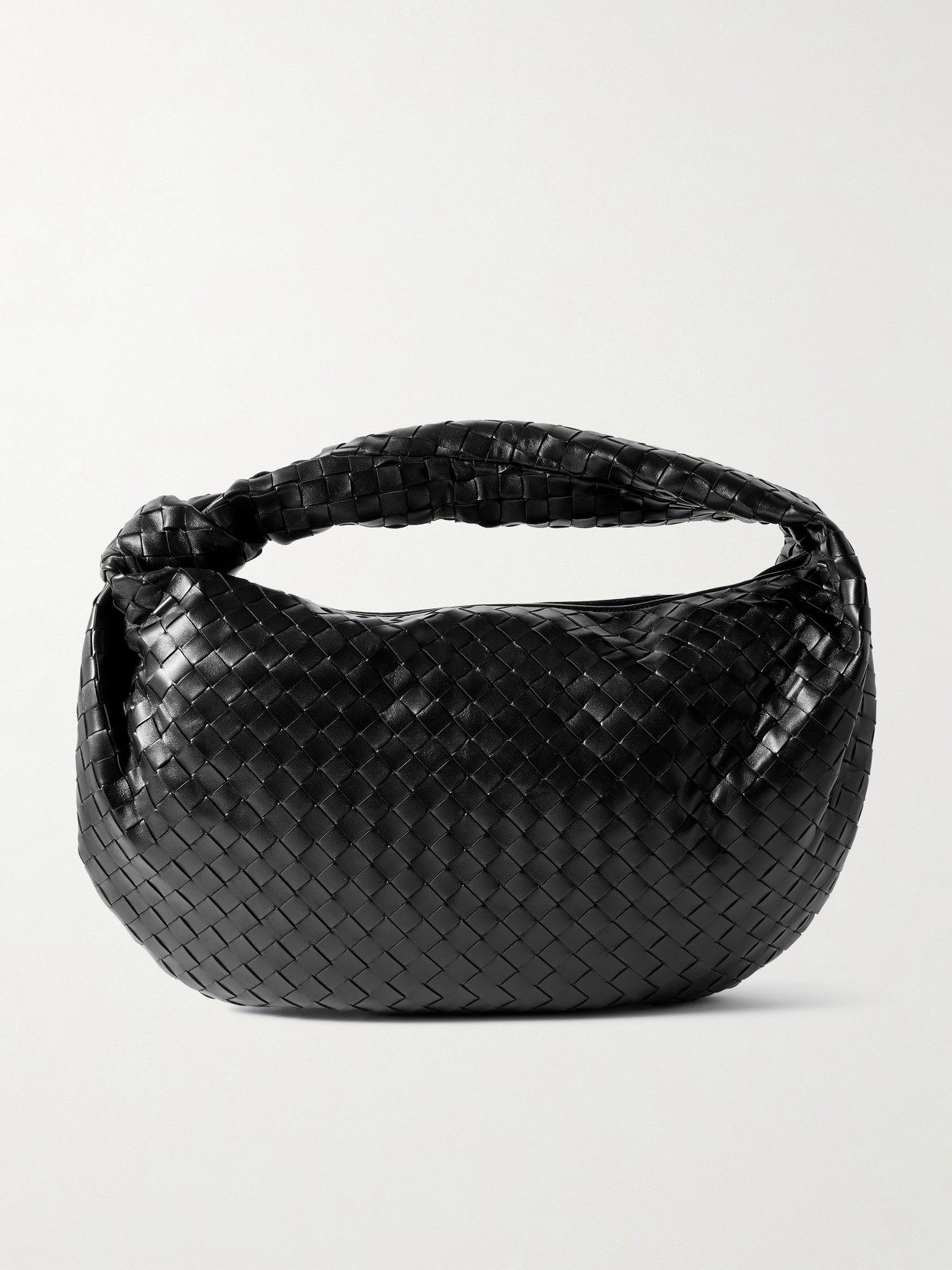 Bottega Veneta Jodie Medium Knotted Intrecciato Leather Tote In Black