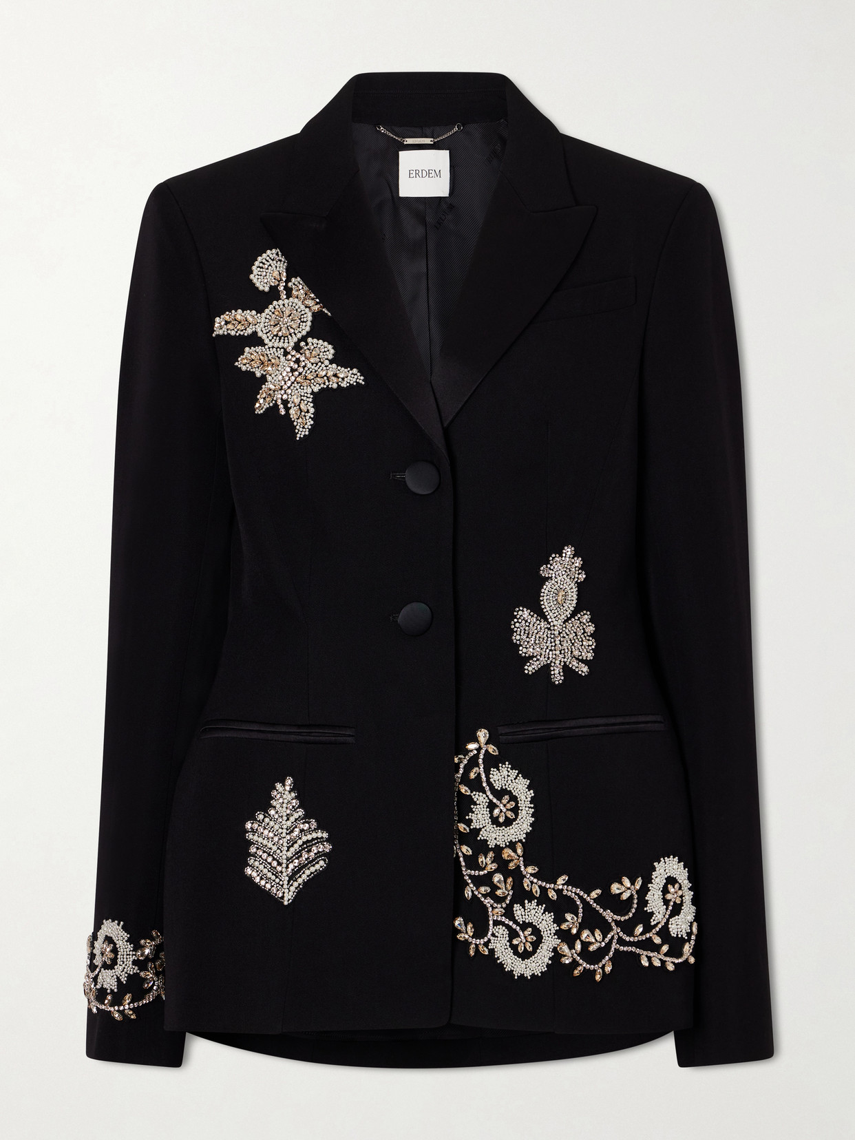Embellished Grain De Poudre Wool Balzer