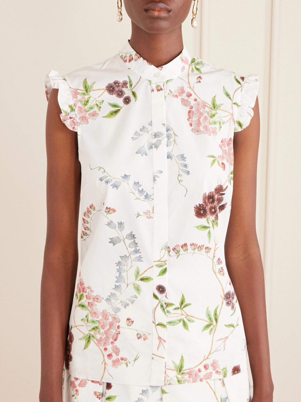 Floral-Print Cotton-Poplin Shirt