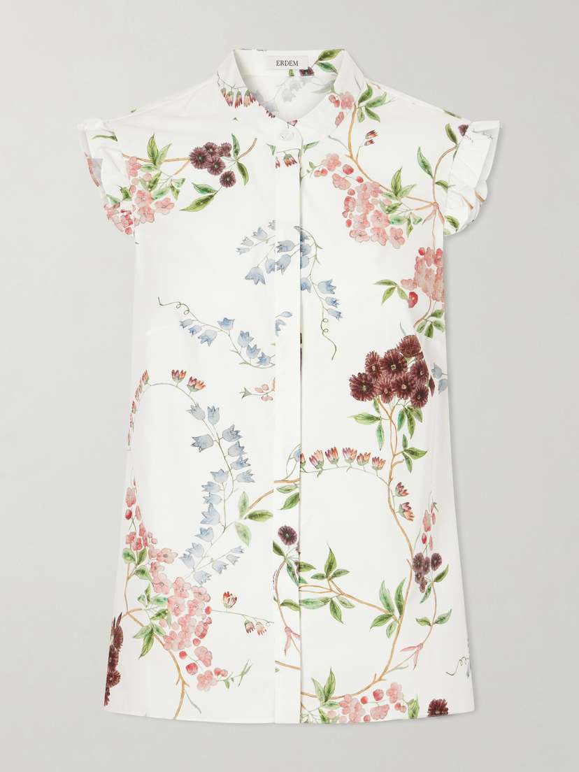 Erdem Floral-print Cotton-poplin Shirt