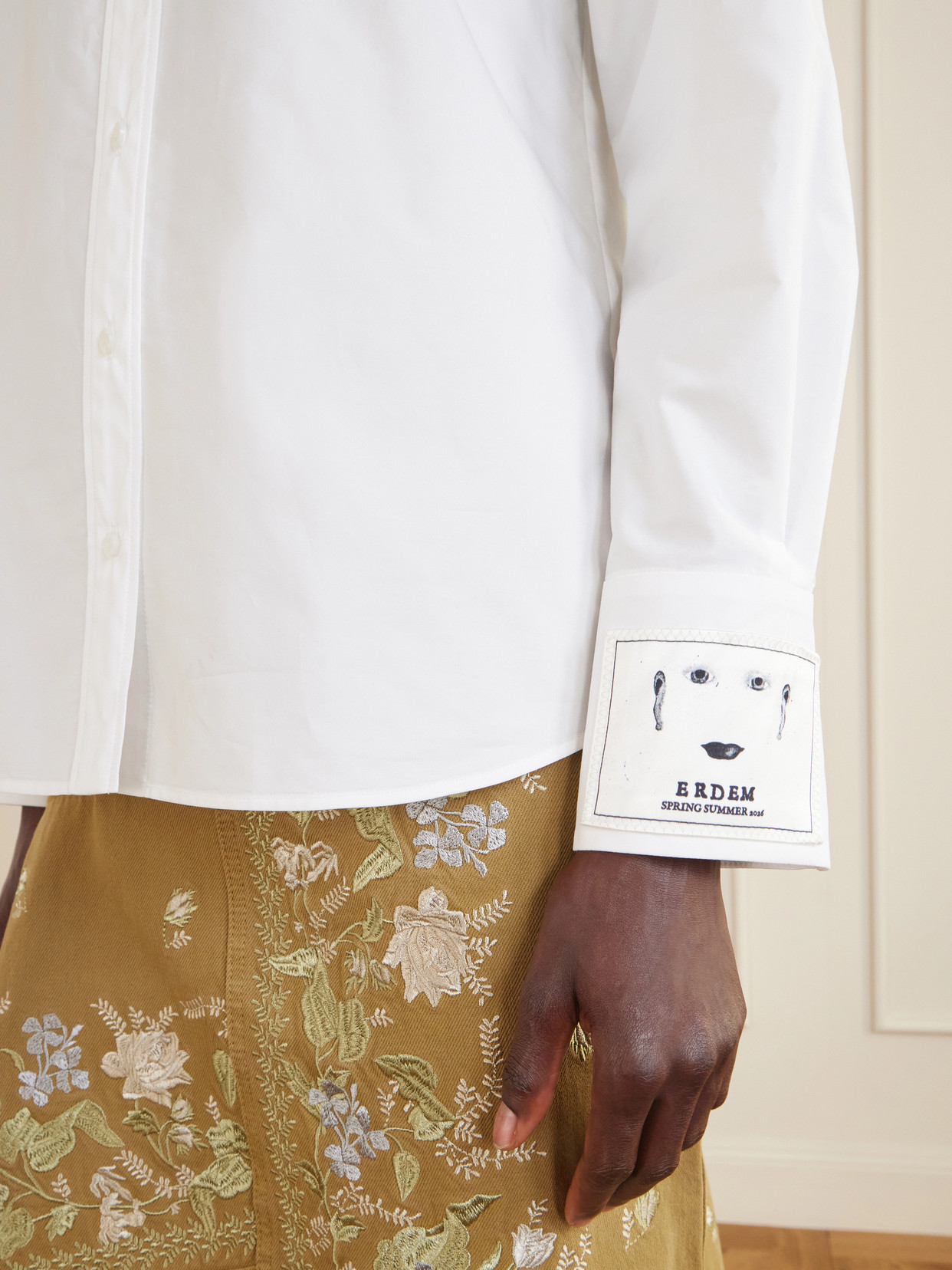 Lace-Trimmed Organic Cotton-Poplin Shirt