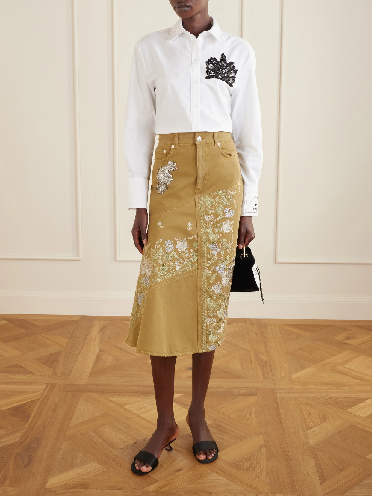 Lace-Trimmed Organic Cotton-Poplin Shirt