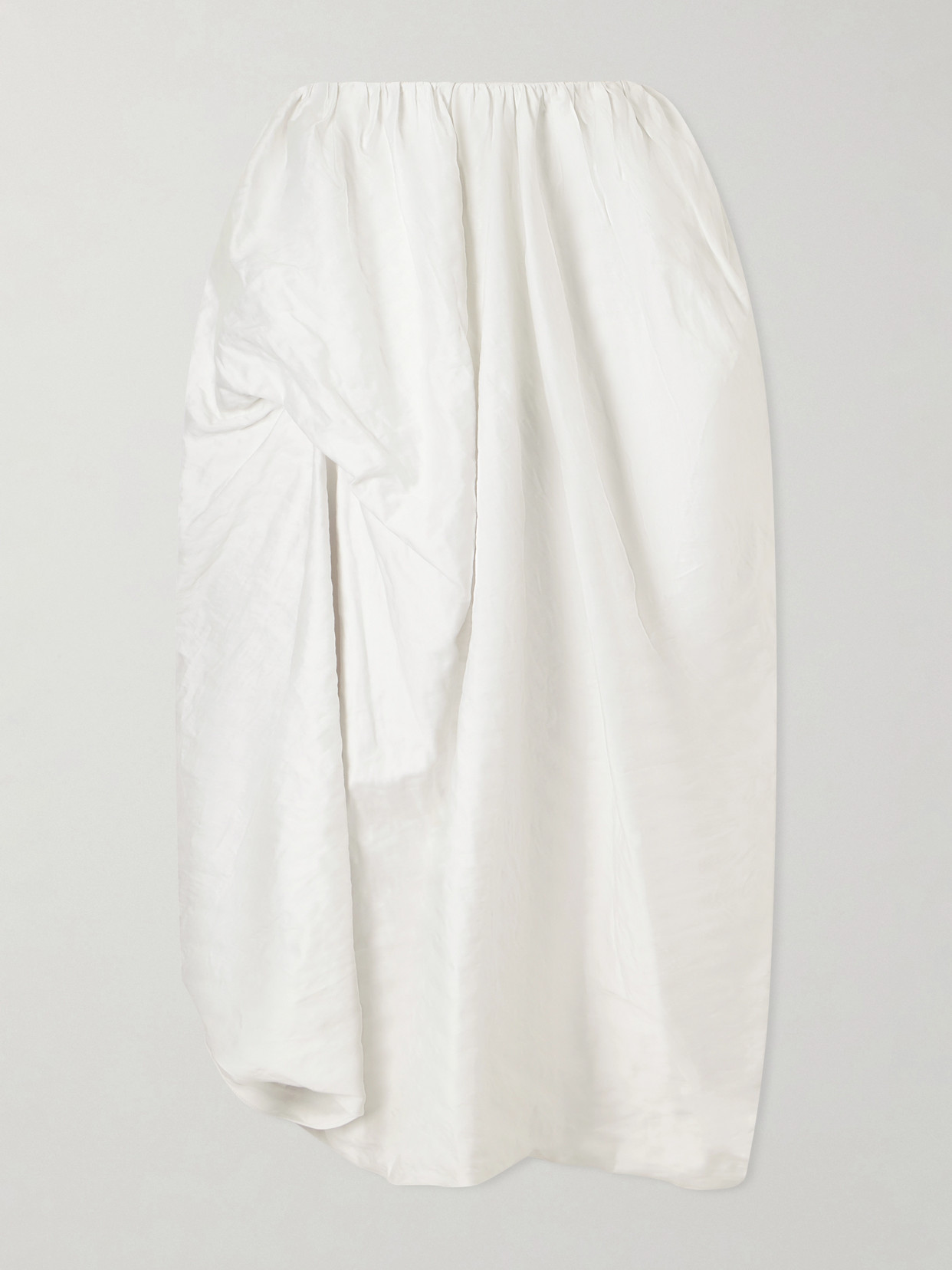 Erdem Draped Metallic Cotton-blend Midi Skirt In White