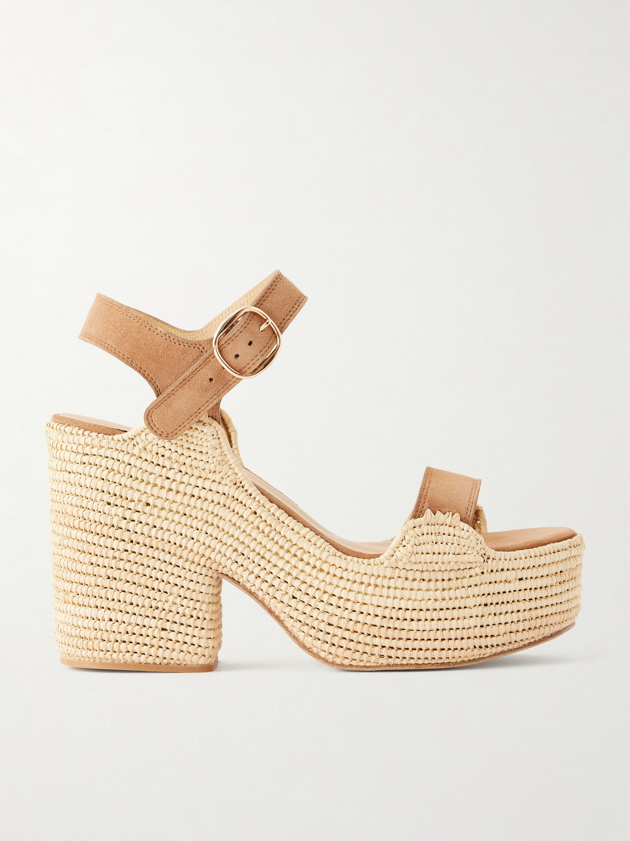 Gabriela Hearst - Sardis 100 Raffia-trimmed Suede Sandals - Brown
