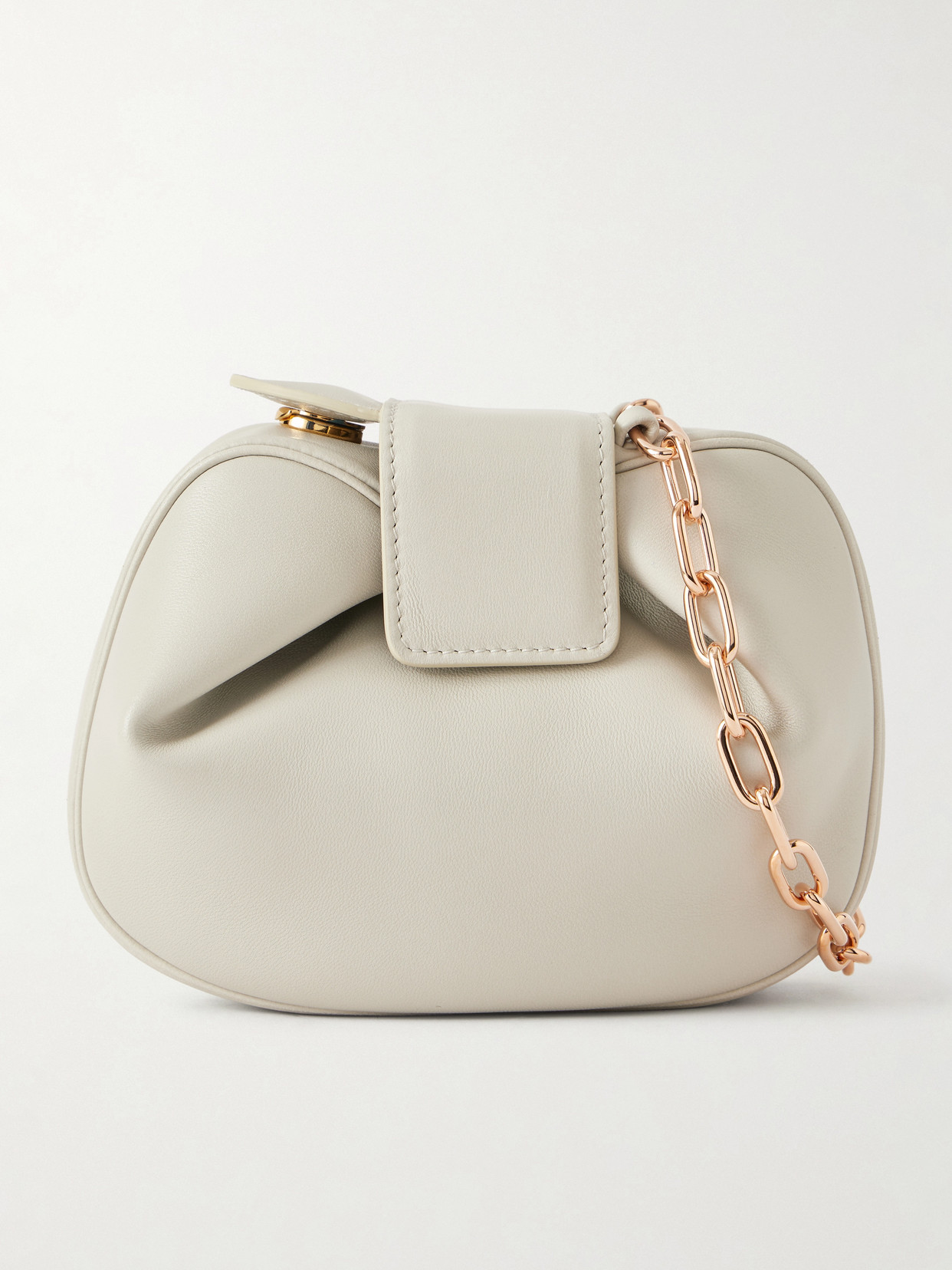 Gabriela Hearst Soft Demi Leather Clutch In Gray