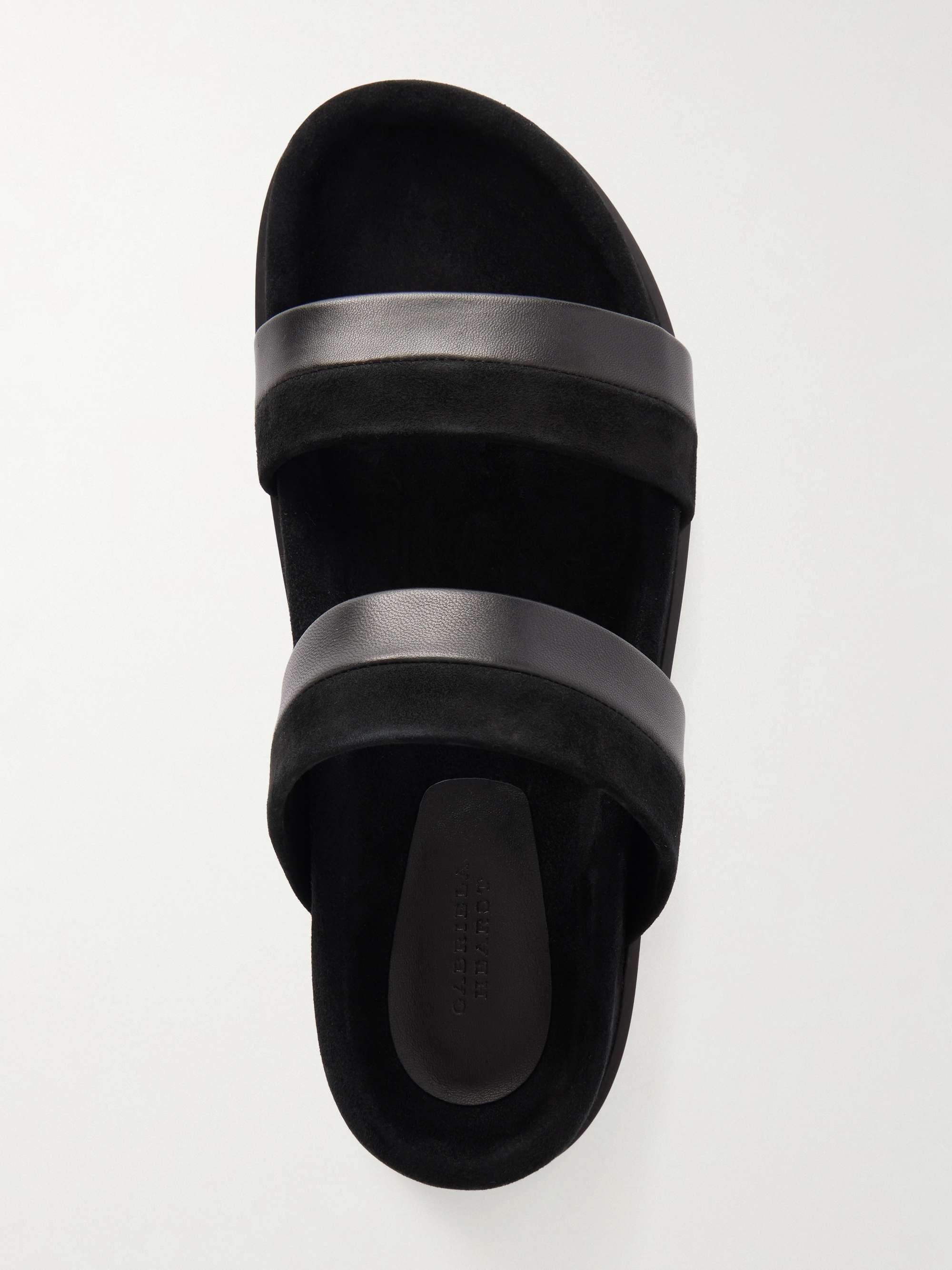 GABRIELA HEARST Low Striker paneled suede and leather sandals