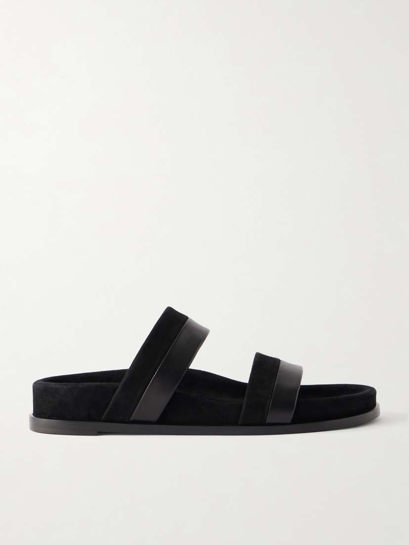 Gabriela Hearst Low Striker Paneled Suede And Leather Sandals