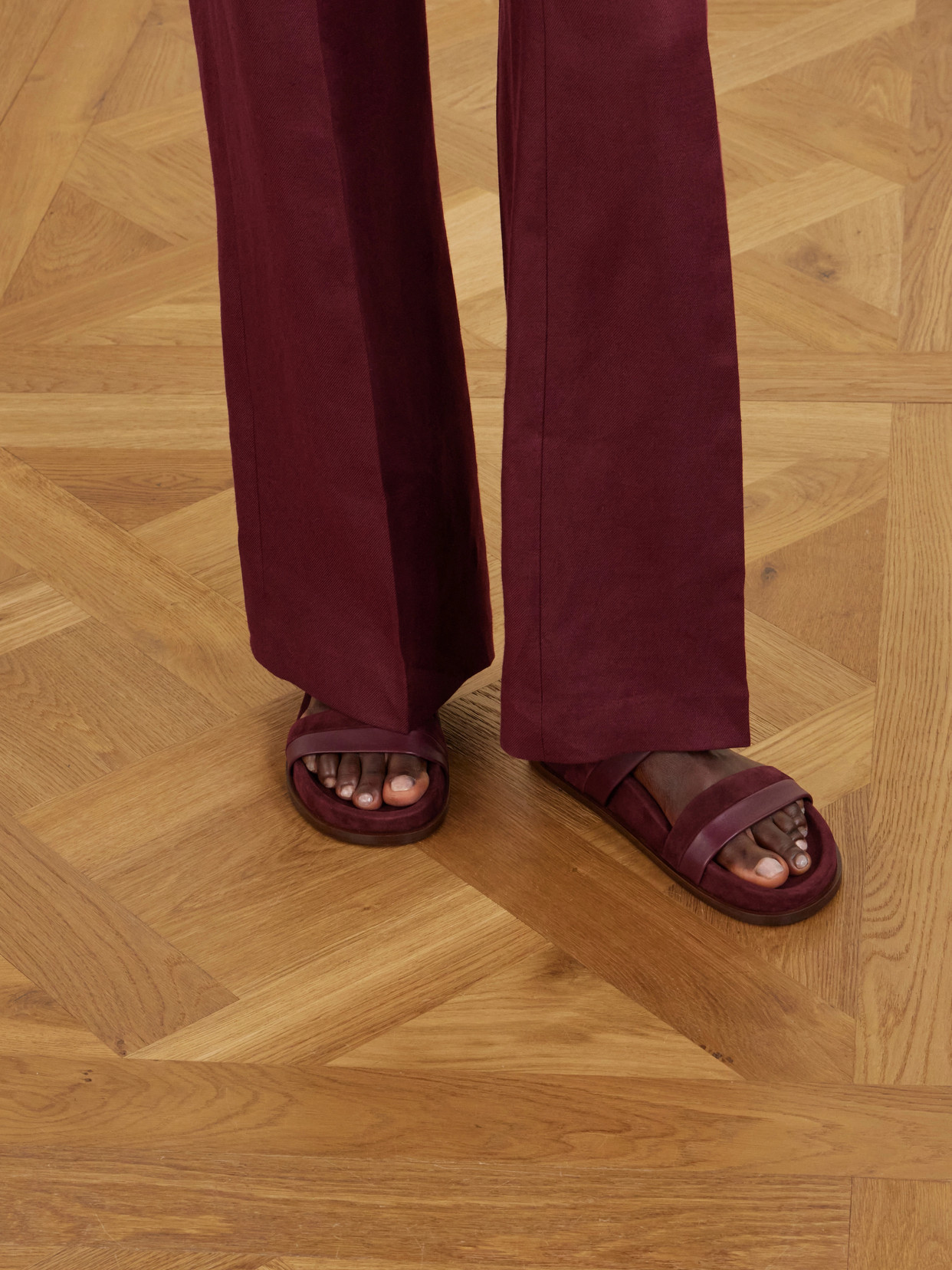 Low Striker Paneled Suede And Sandals