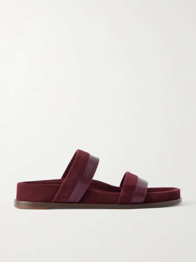 Gabriela Hearst Low Striker Paneled Suede And Leather Sandals
