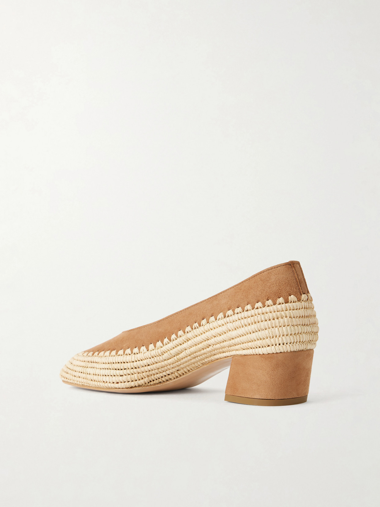 Strength 40 Suede-Trimmed Raffia Pumps