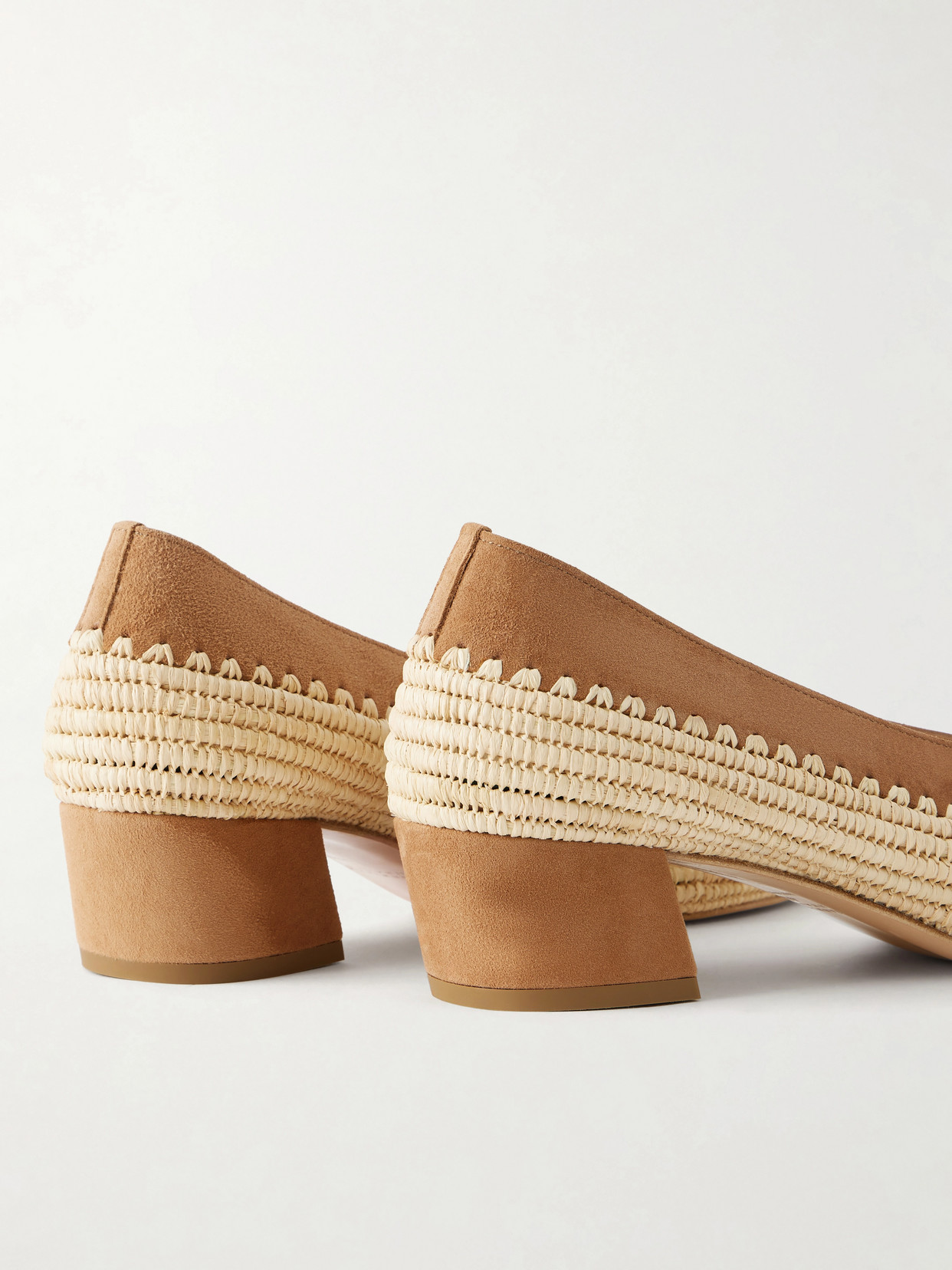 Strength 40 Suede-Trimmed Raffia Pumps