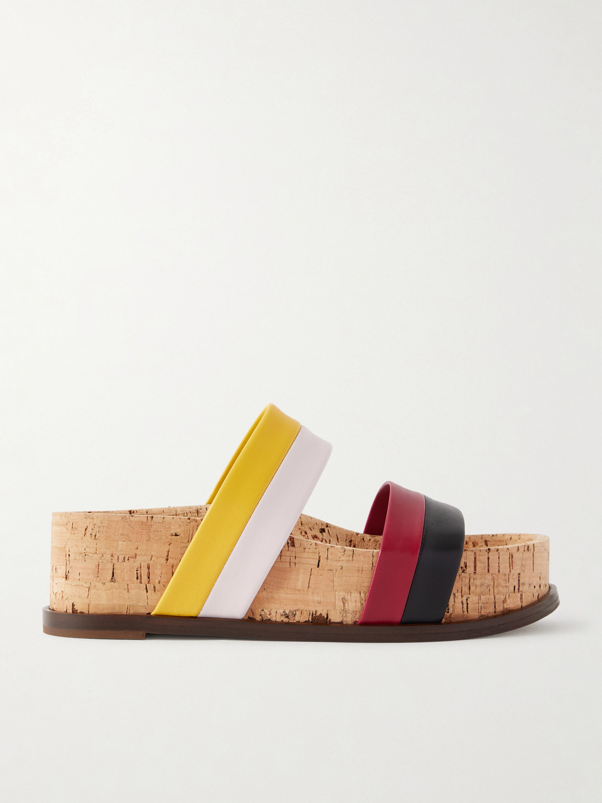 Gabriela Hearst Striker Leather Platform Sandals In Multi