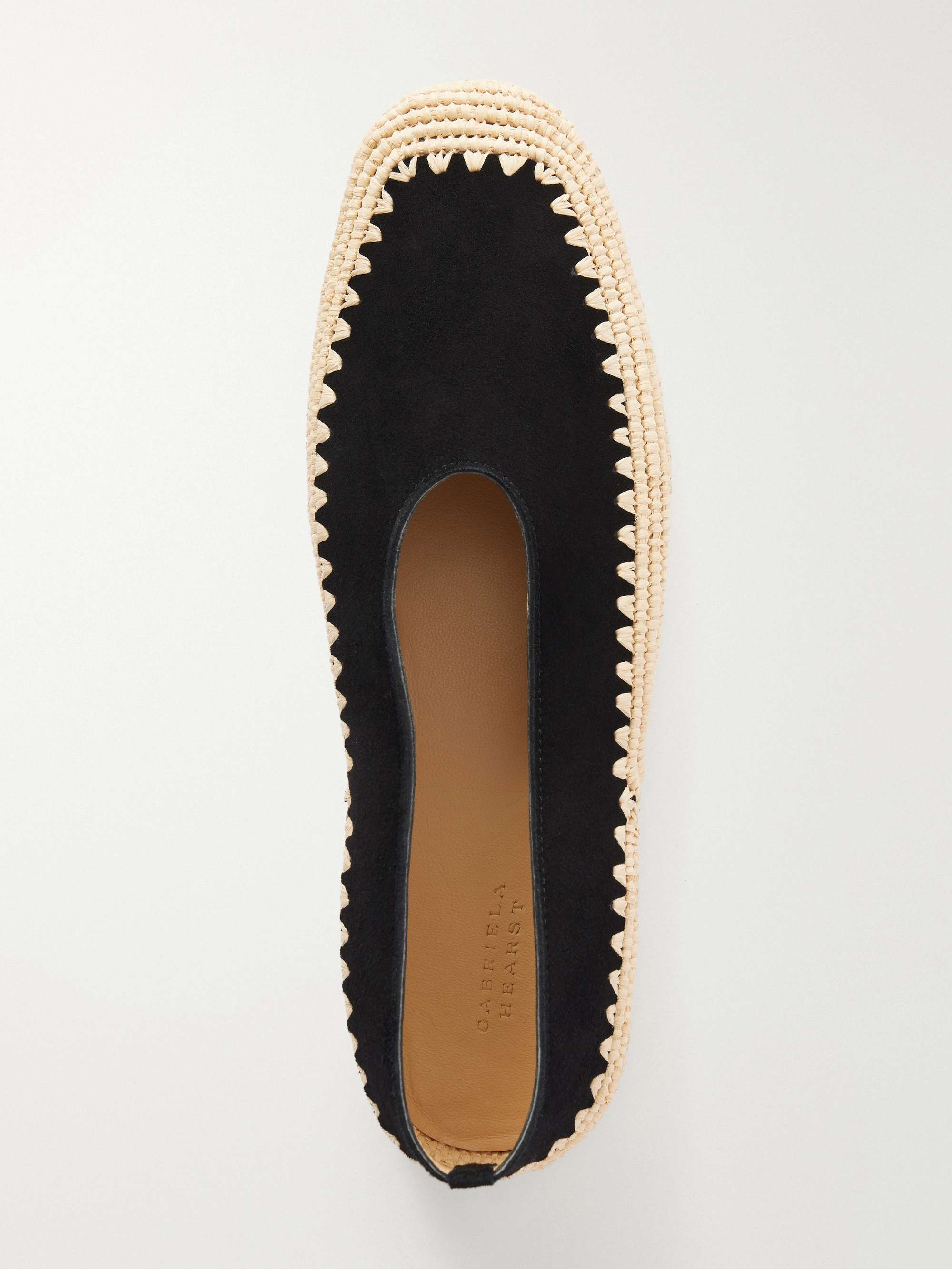 GABRIELA HEARST Strength Suede and Raffia Flat | NET-A-PORTER