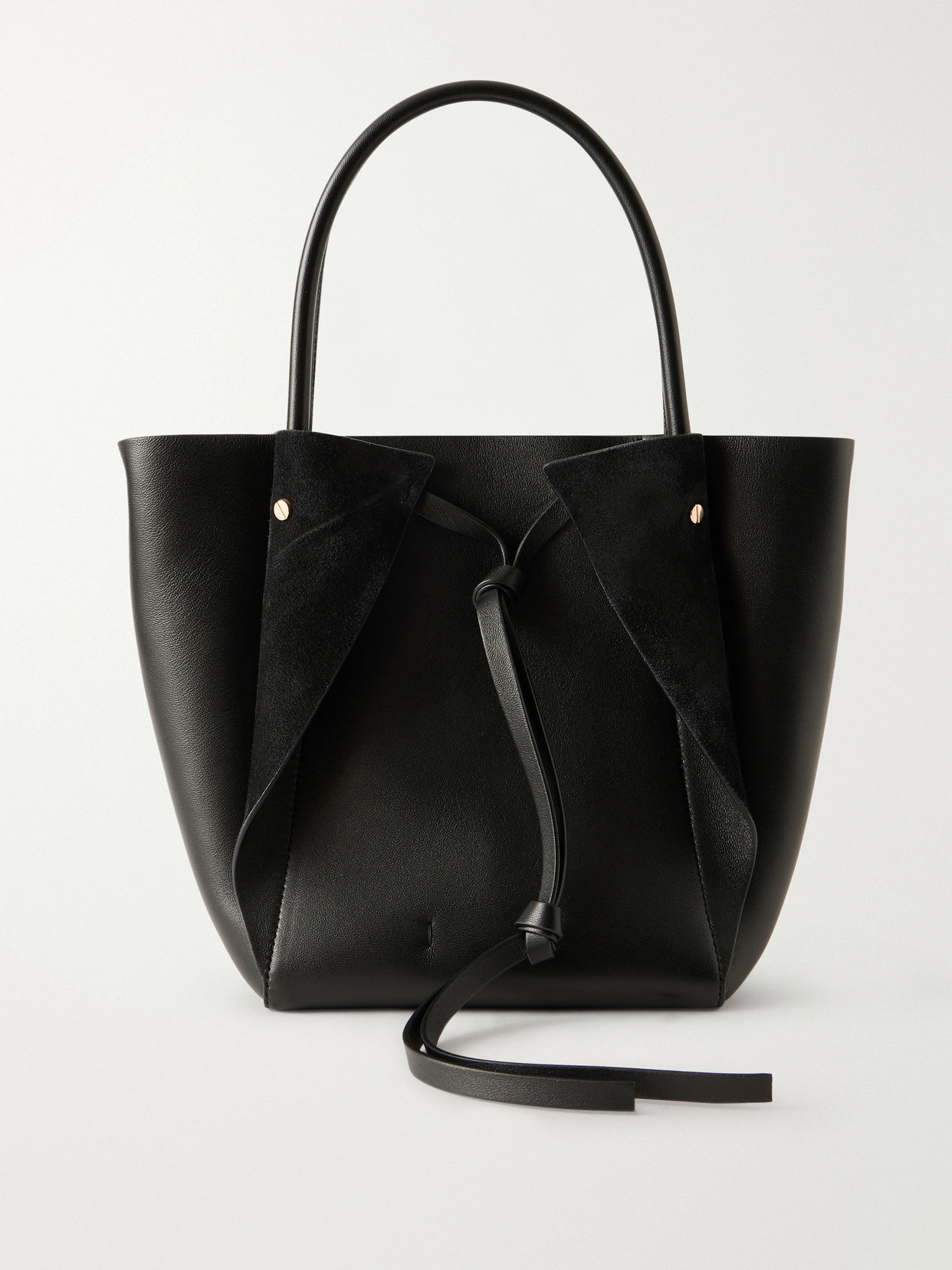 Gabriela Hearst Marija Small Suede And Leather Tote In Black
