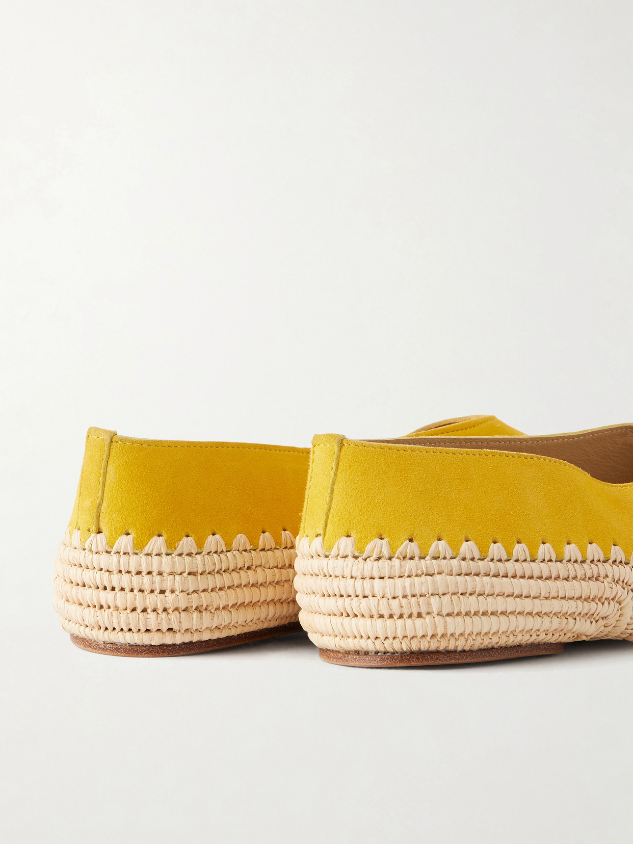 Strength Suede And Raffia Ballet Flats