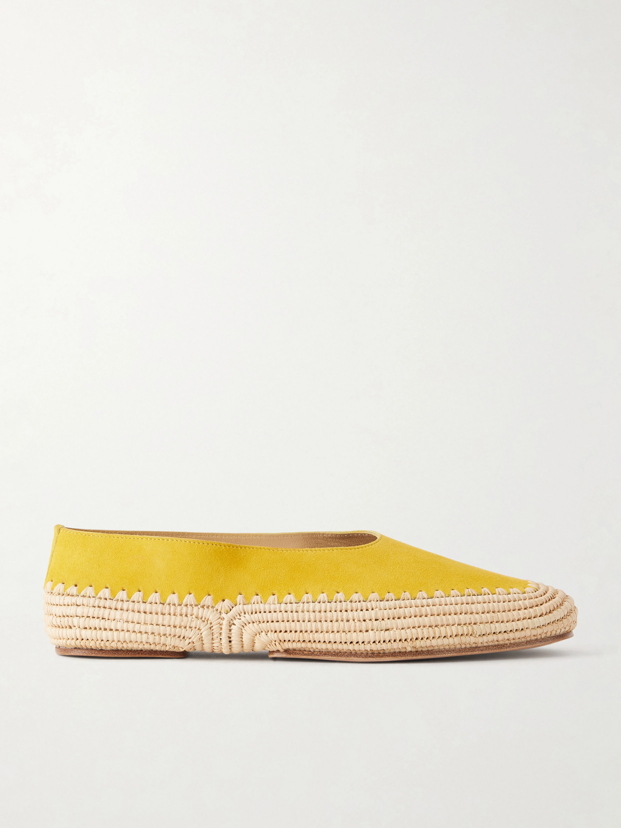 Strength Suede And Raffia Ballet Flats