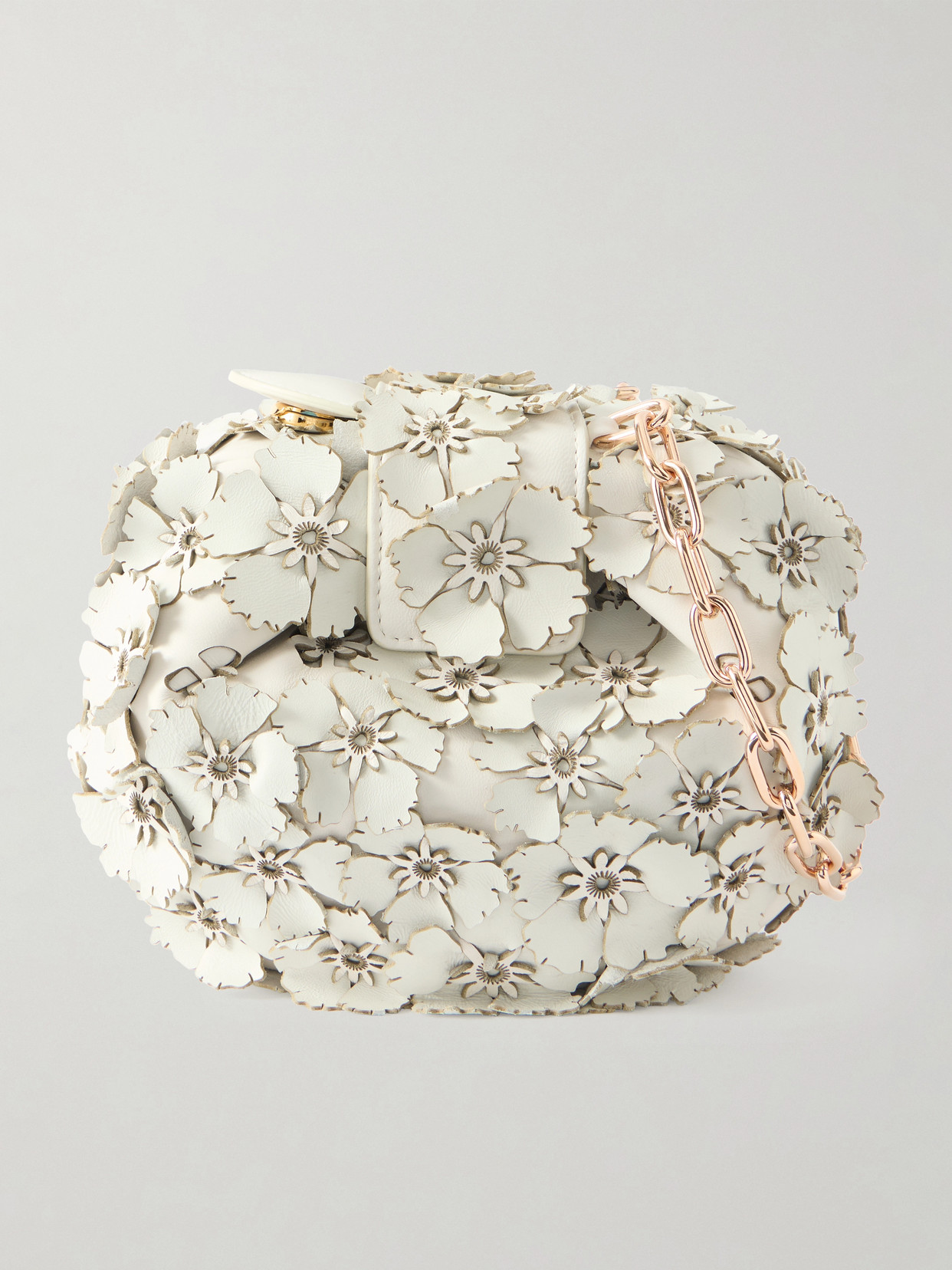 Gabriela Hearst Appliquéd Leather Shoulder Bag In White