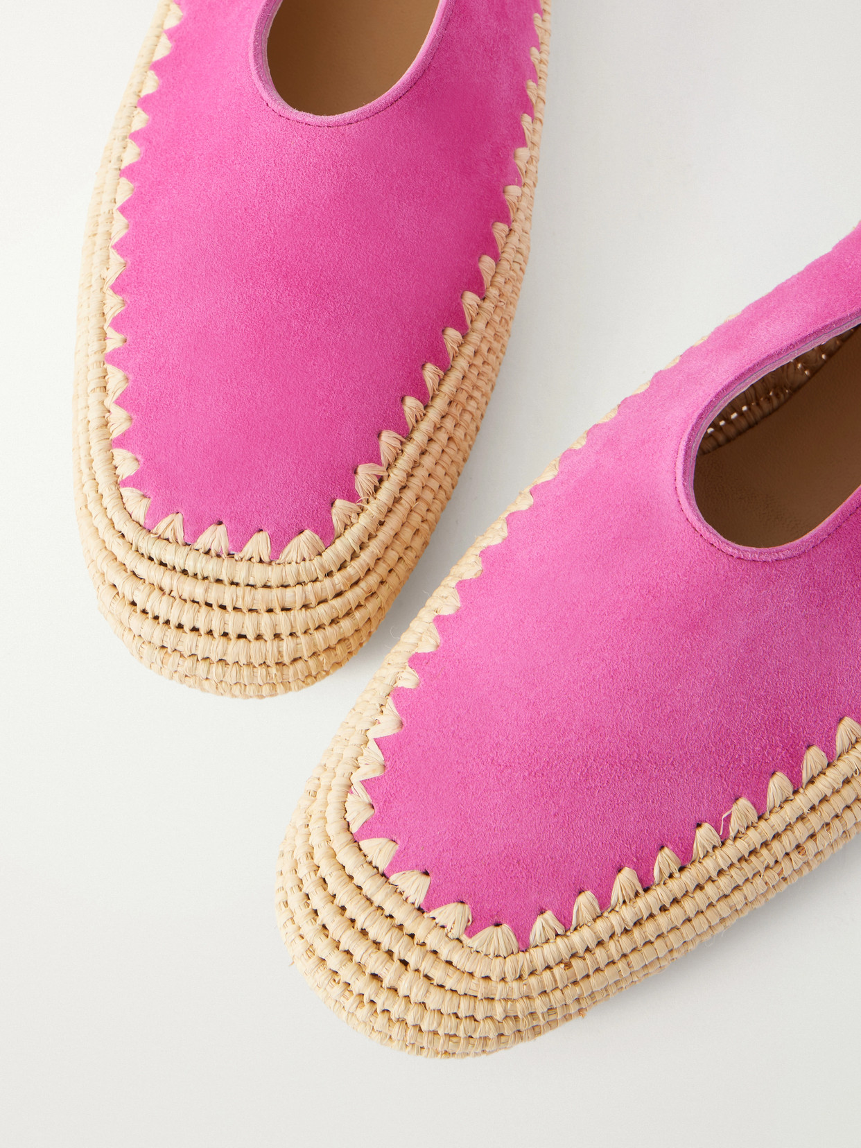 And Raffia Ballet Flats