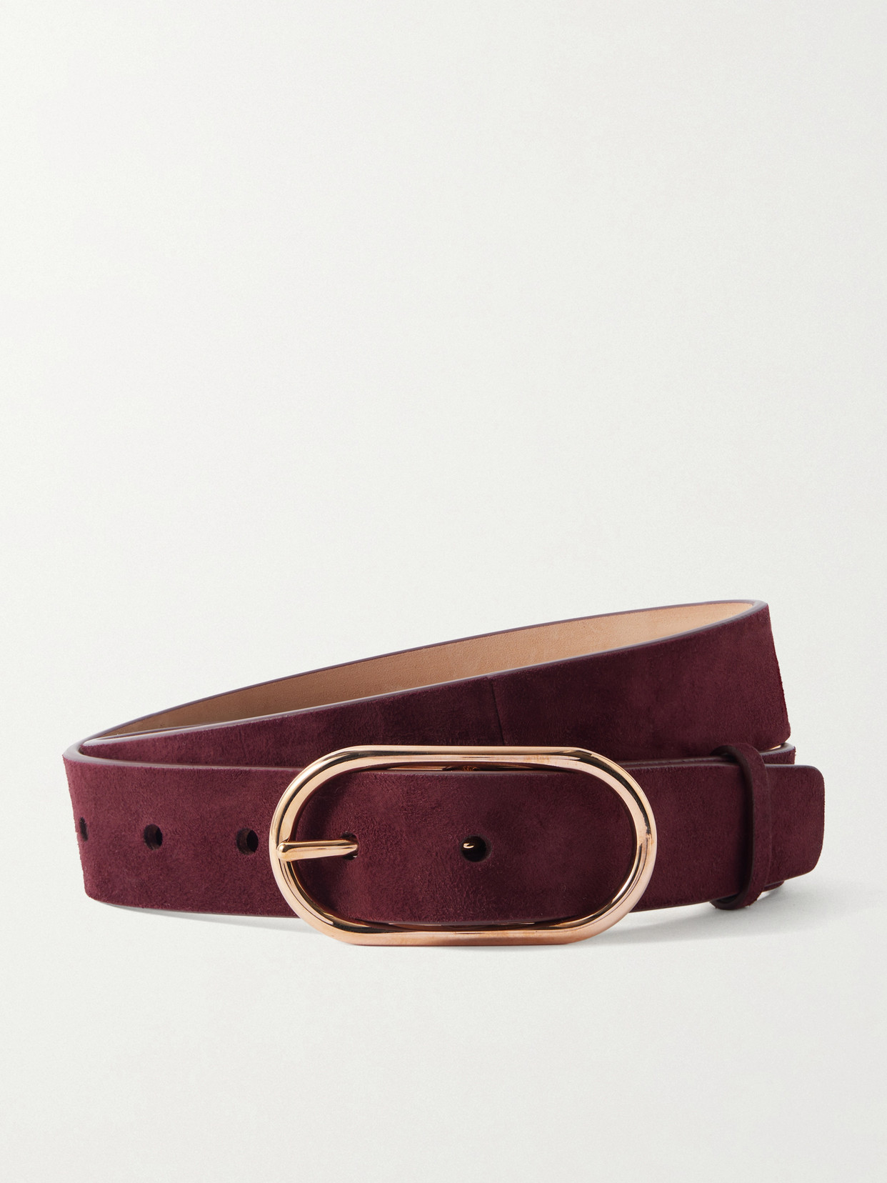 Gabriela Hearst Link Suede Belt In Brown