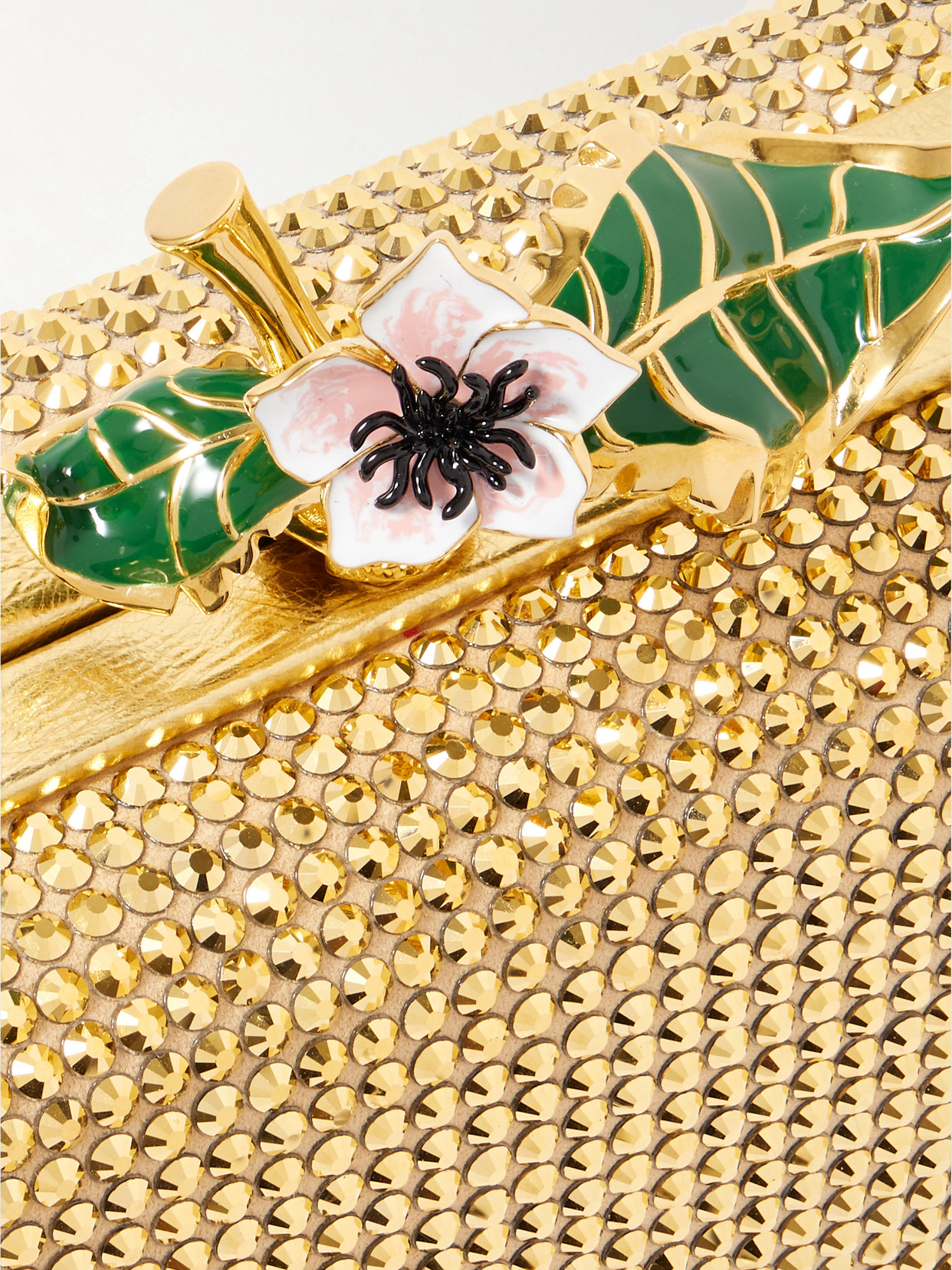 Bottega Veneta Knot Embellished Metallic Leather Clutch In Gold