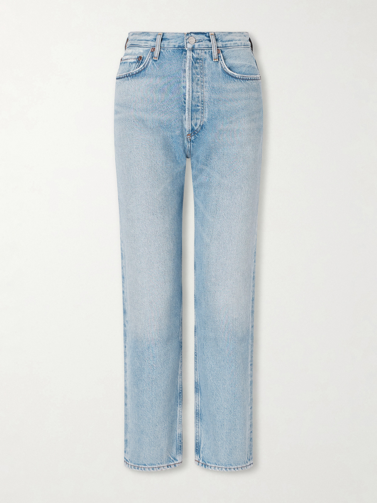 Agolde '90s Pinch Waist Cropped High-rise Straight-leg Jeans In Blue