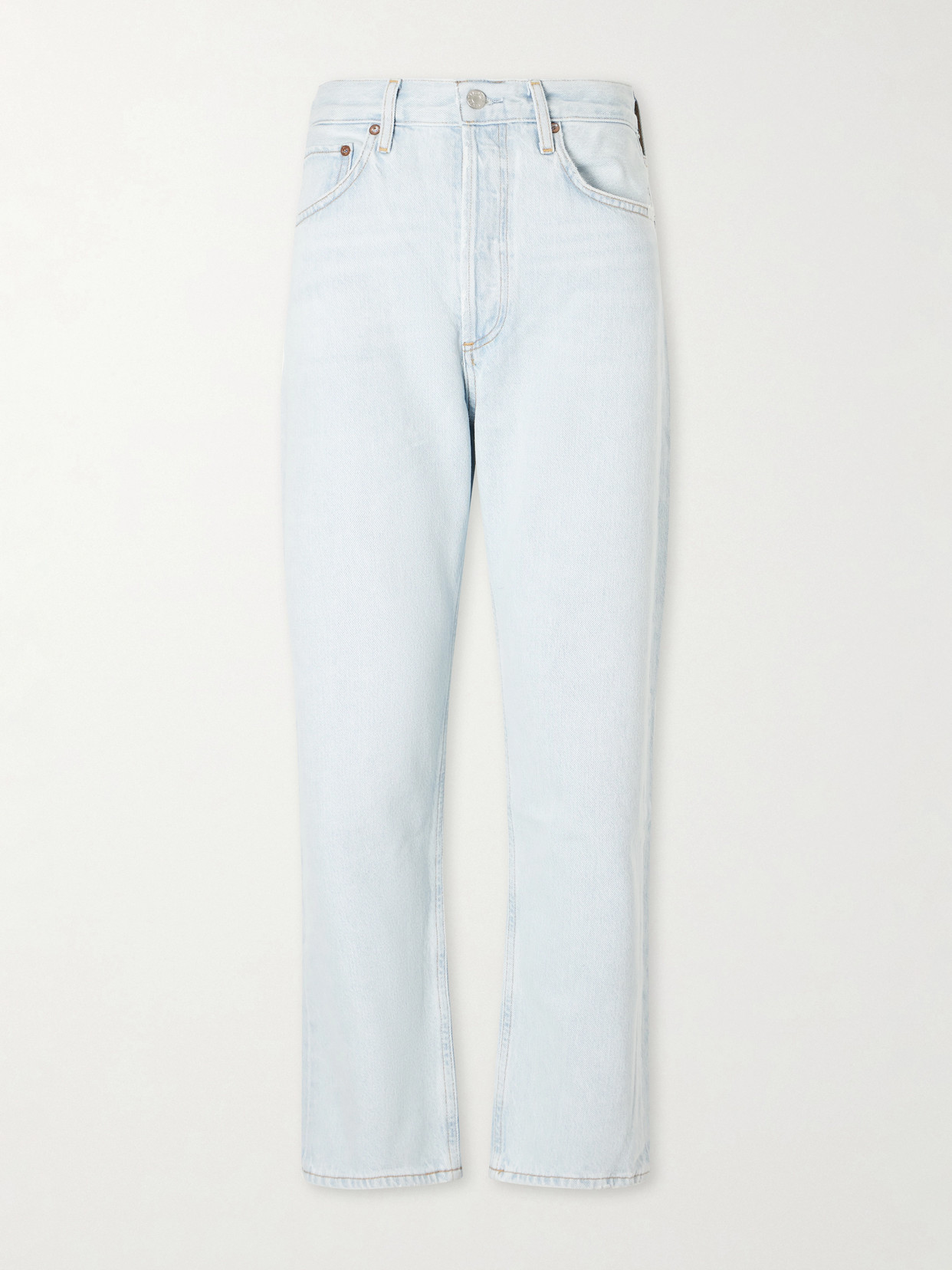 Agolde 90's Crop Mid-rise Straight-leg Organic Jeans In Blue
