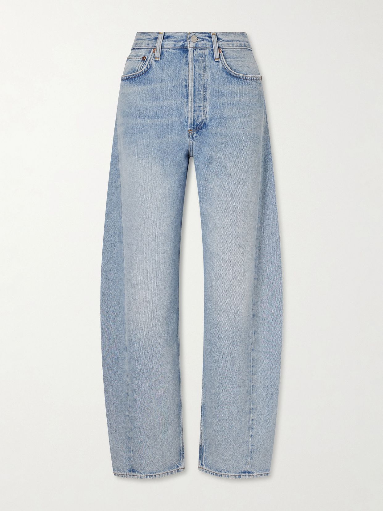 luna pieced high rise wide leg jeans