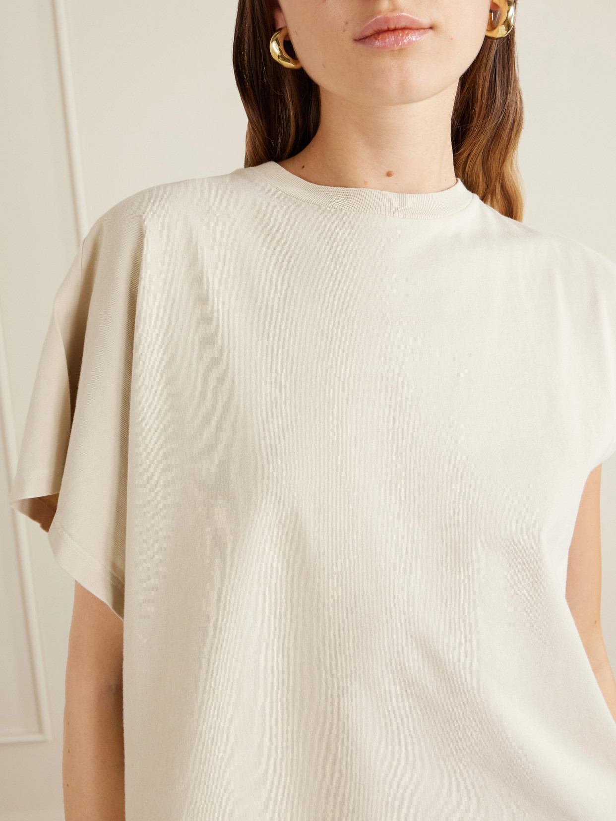 Corrine Asymmetrical Cotton-Jersey T-Shirt