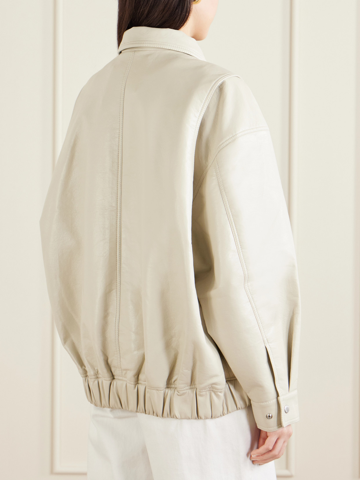 Aston Recycled Leather-Blend Bomber Jacket