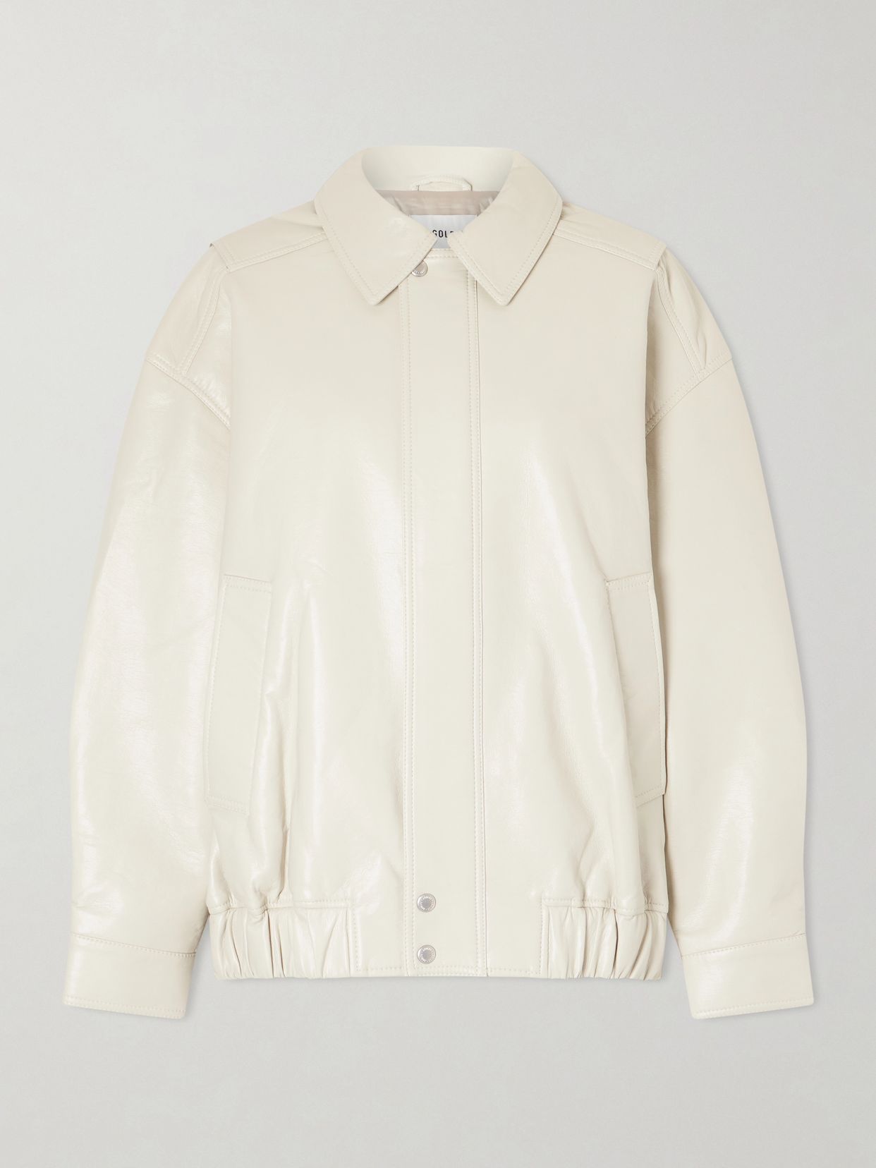 Aston recycled leather-blend bomber jacket